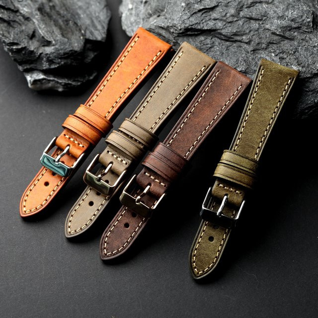 Raystray Armband, Leder, braun, grün, Herren, Vintage - Bild 1