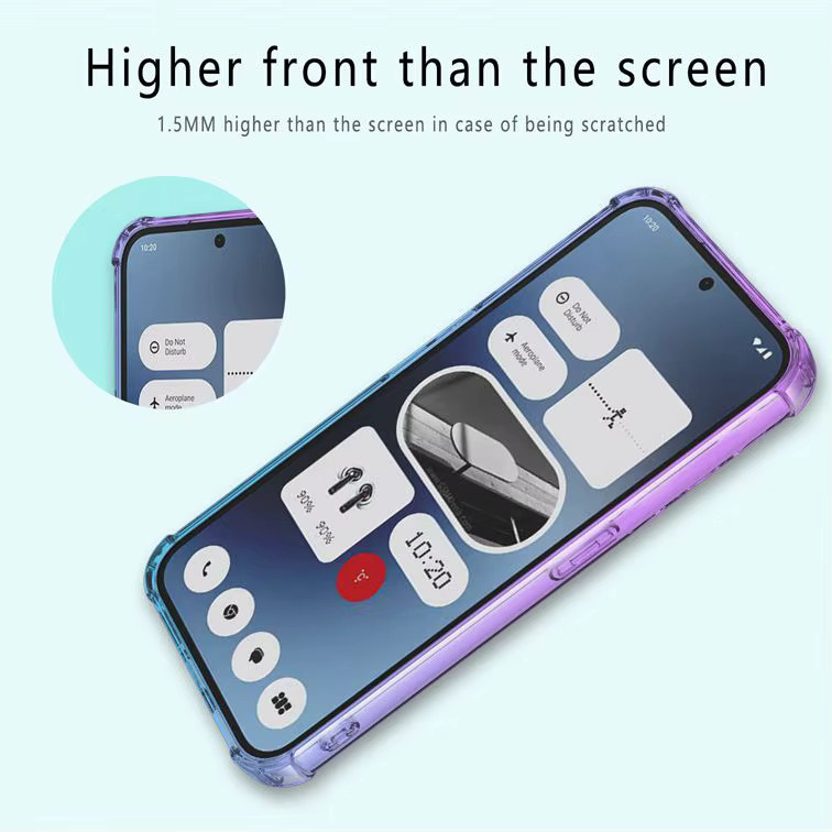 Stoßfeste TPU-Schutzhülle mit Farbverlauf für Nothing Phone 2a, 2a Plus oder Phone 2 in Transparent/Multicolor - Bild 3