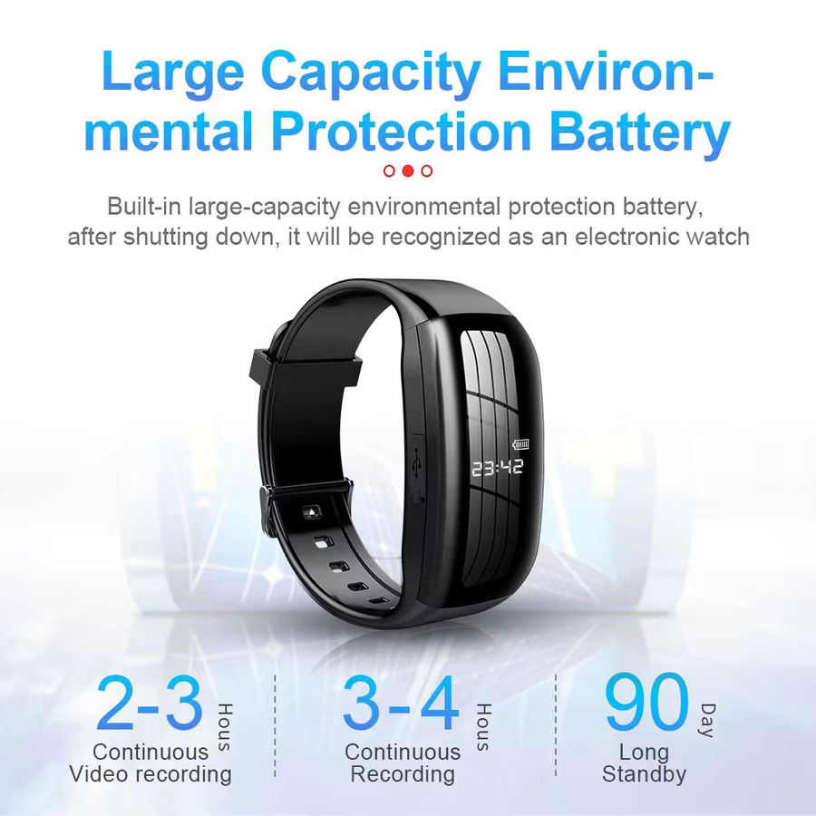 Virwir Smart HD Watch mit 1080P Kamera und Audio-Sprachrekorder in Schwarz - Bild 5