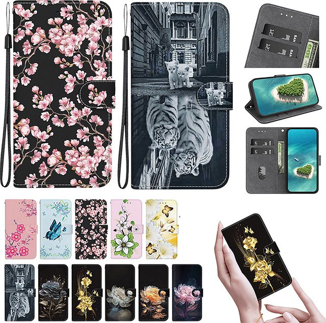 Stand Flip Wallet Case Leder Schutzhülle für Samsung Galaxy S21 S22 S23 S24 S25 S26 Plus Ultra FE Pro Edge in Multicolour - Bild 1