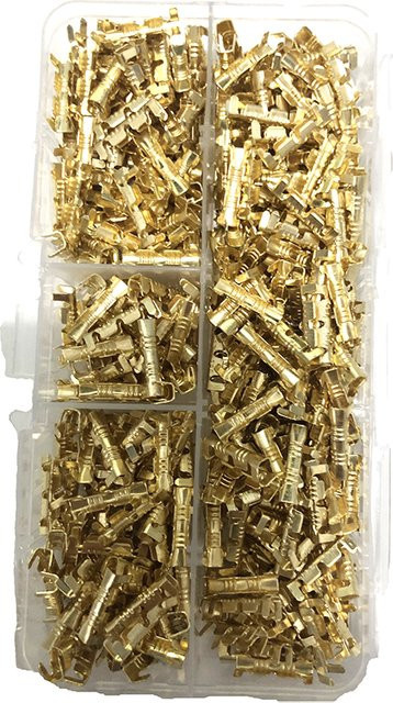 DBWLI 400 Stück U-förmige Verdrahtungslaschen 453 in Gold, 0,5–1,5 mm Anschlüsse für kalte Einsätze und Faszien-Anschlusszangen - Bild 1