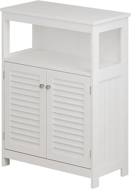 Vicco Midischrank Riad Weiß mit Türen und offenem Fach, B/H: 60 x 80 cm - Bild 1