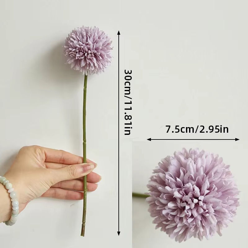 5er Set künstliche Blumenstrauß aus Löwenzahn und Hortensien in Rot und Mehrfarbig für Hochzeiten und Dekorationen - Bild 4