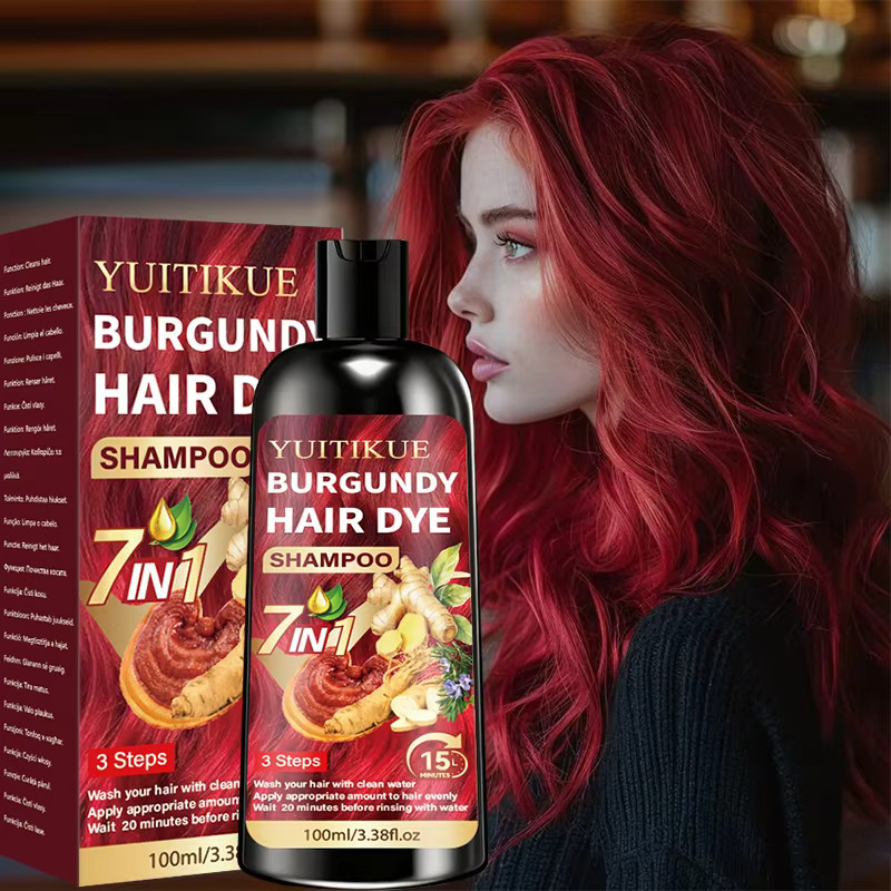 YUITIKUE Haarfärbeshampoo Burgunder, 100 ml, Unisex - Bild 2