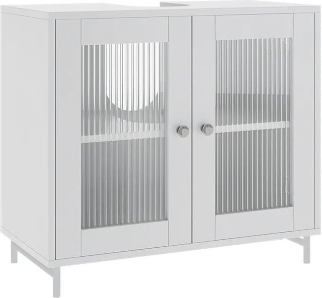 Vicco Waschbeckenunterschrank Malte in Weiß, modern und matt, B: 60 cm, T: 58 cm, H: 30 cm - Bild 1