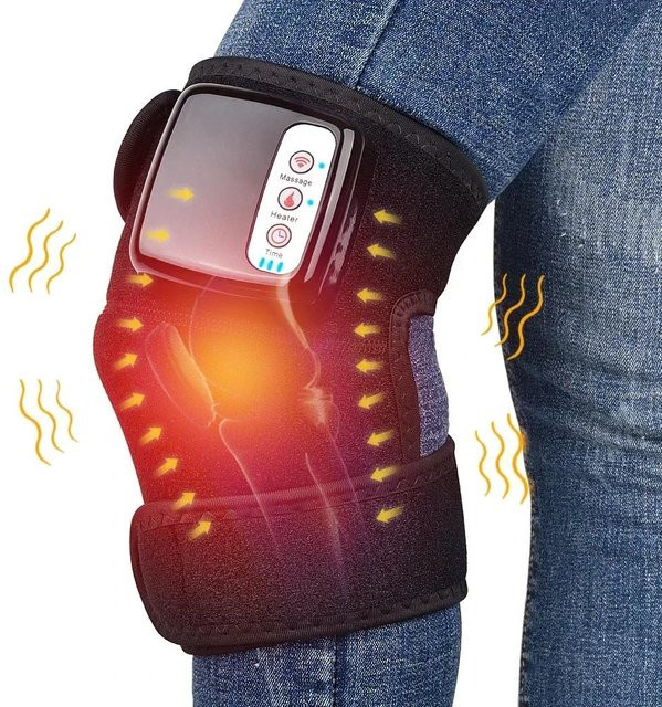 Allbestart Elektrische Knie-Massage mit Ferninfrarot-Heizung und Vibration zur Gelenk-Physiotherapie in Schwarz - Bild 1
