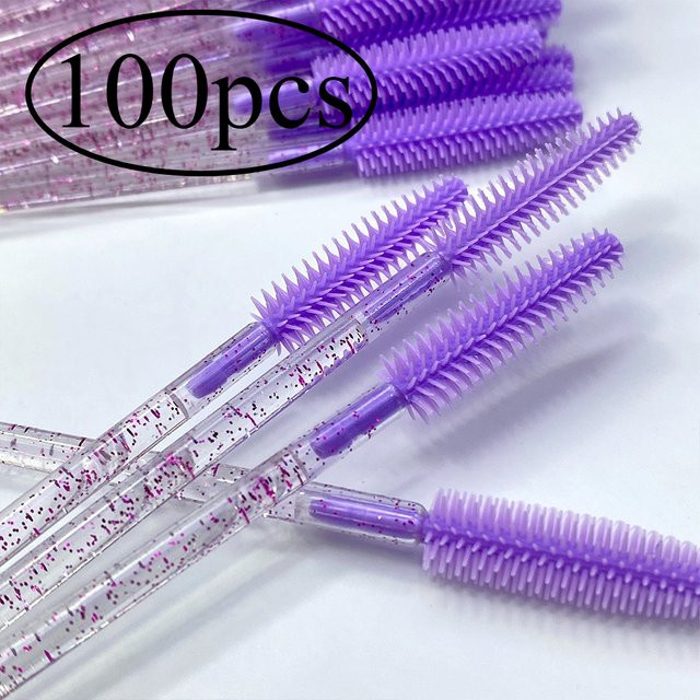 Mollie Lipper Wimpern Pinsel, 100 Stück, Silikon Gel Mascara Applikator, Unisex - Bild 1