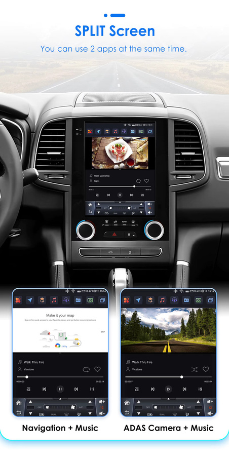 OSSURET Intelligentes Multimedia-System für Renault Megane 4, Koleos, Samsung SM6 und Talisman (2017 - 2019) mit Android 14, 9,7 Zoll Display, Carplay, WIFI und 4G in Schwarz - Bild 3
