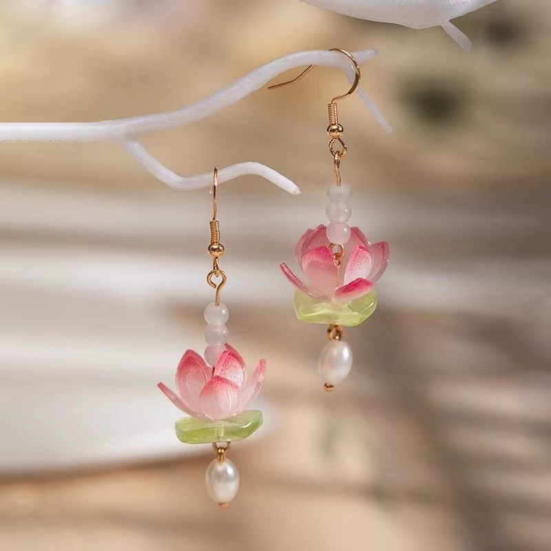 OEING Ohrhänger Lotusblüte, Rosa, Damen - Bild 2