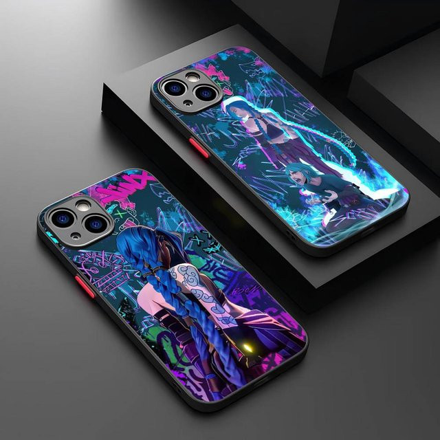 Graffiti Arcane Jinx Handyhülle für iPhone 11 12 13 14 Pro Max und weitere Modelle, transparent matt - Bild 1