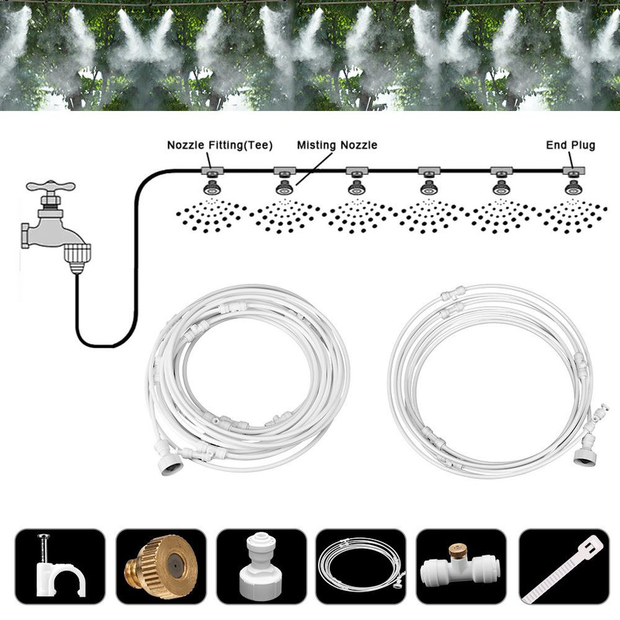 OFFICE-MALL Wassernebel Sprühsystem zur Gartenbewässerung und Kühlung für Terrasse und Garten aus Kunststoff - Bild 4