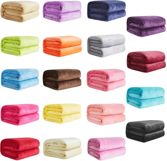 JAGDAMBE Flanell-Decke in Pink, superweich und leichtgewichtig für Bett, Couch oder Reise - Bild 1