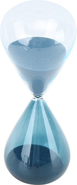 Sanduhr Timer aus Glas in Transparent und Blau von mfySpace, Kegelform als Tischornament, B/H/T: 100 x 40 x 0,3 cm - Bild 1