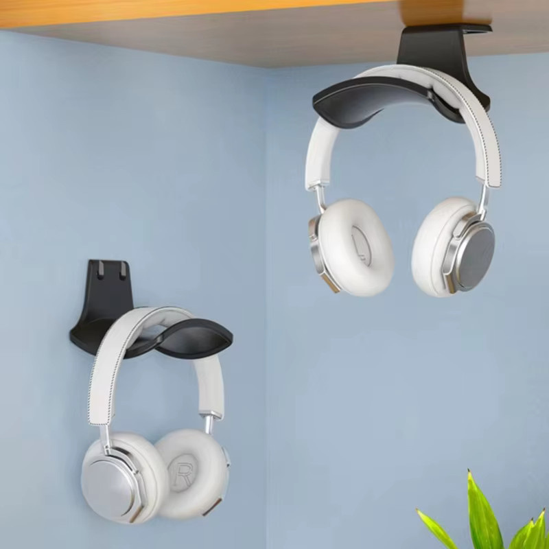 YANGGLOB Kopfhörer-Aufhänger Schwarz, universeller Headset-Halter zur Wandmontage unter dem Schreibtisch mit Rucksack-Haken und Montageoptionen durch Kleber oder Schrauben - Bild 4
