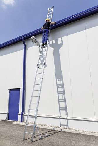 MUNK Günzburger Steigtechnik Aluminium Seilzugleiter 2-teilig in Silber mit einer maximalen Arbeitshöhe von 8,3 m - Bild 1
