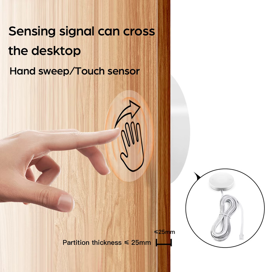Rybakov LED Dimmer mit Touch Sensor und Holzplatte für drahtlose Küchenbeleuchtung und COB LED Streifen in modernem Design - Bild 3