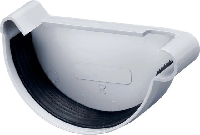 Inefa Rinnenboden Rechts PVC NW 150 Halbrund Grau zur Abdichtung der Dachrinne - Bild 1