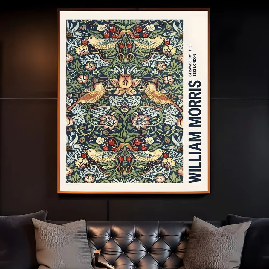 Potdemiel Vintage William Morris Schmetterlings-Poster als Leinwand-Wandkunst mit floralem Motiv in Mehrfarbig - Bild 4