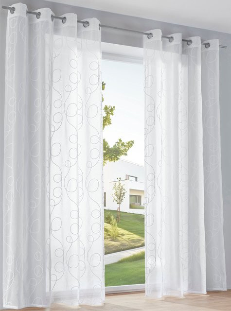 Dekostore Heine Home in Weiß, semi-transparent, 100% Polyester mit Ösen - Bild 1