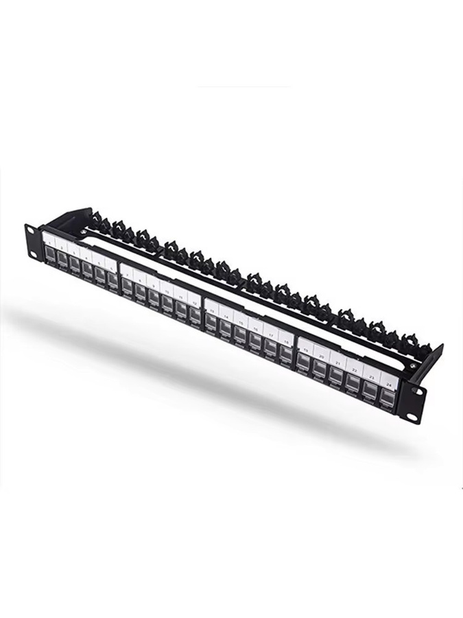 ZoeRax RJ45 Patchpanel in Schwarz mit geschirmten CAT7-Keystone-Buchsen, 1U 19-Zoll Ethernet Patchpanel mit abnehmbarer Rückleiste für CAT7/6A LAN-Kabel - Bild 6