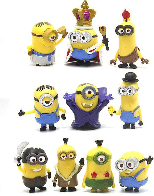 Potdemiel Minions Actionfiguren, 10-teiliges Set, 3D-Augen - Bild 1