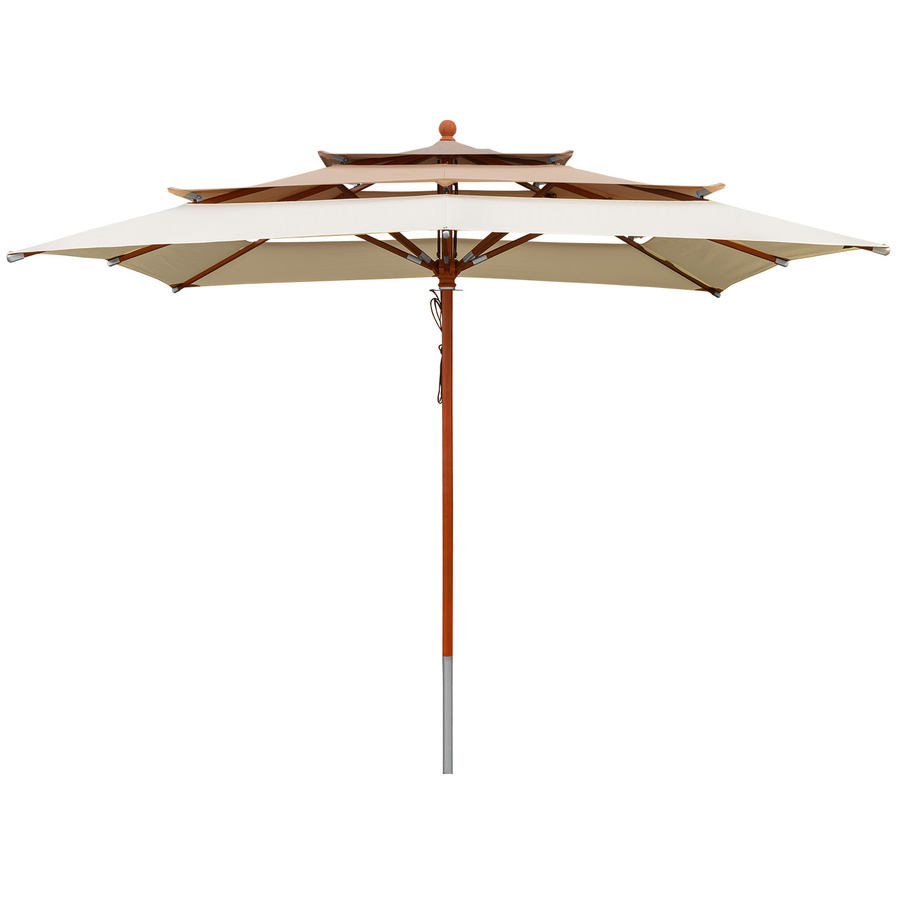 anndora Sonnenschirm Mocca Brise, quadratisch, 3-lagig, Farbe: Khaki/Beige, B/T: 300 x 300 cm - Bild 1