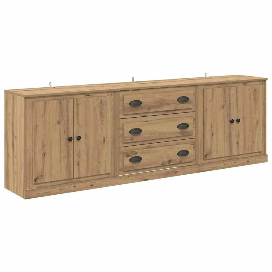 vidaXL Sideboard 3-teilig Altholz-Optik braun aus Holzwerkstoff B/T/H: 210 x 35,5 x 67,5 cm - Bild 2