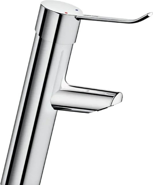 Delabie Einhebel-Waschtischmischer aus Messing in Chrom, Farbe: Silber, mit Hygienehebel für gefiltertes Wasser und wassersparende Nutzung - Bild 1