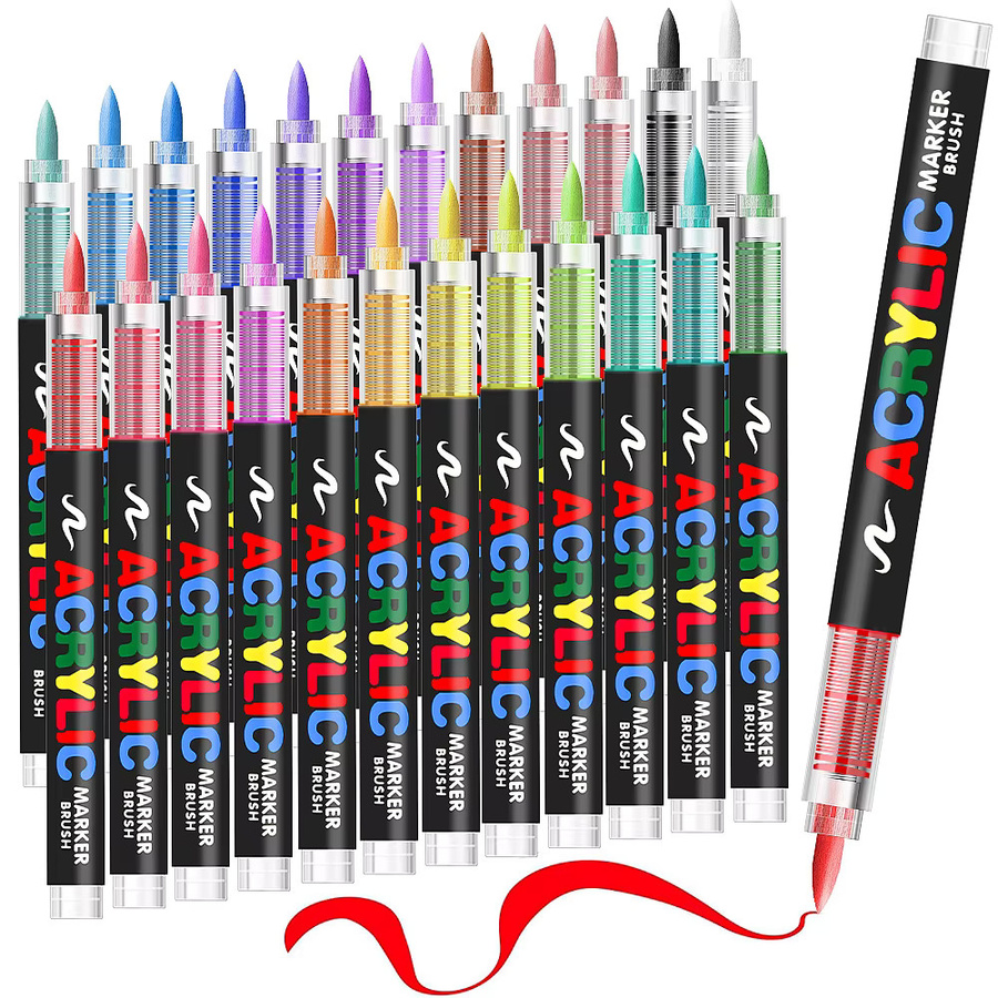 Professionelle Acrylmarker mit Pinselspitze für Malerei und Kalligraphie in Multicolour - Bild 2