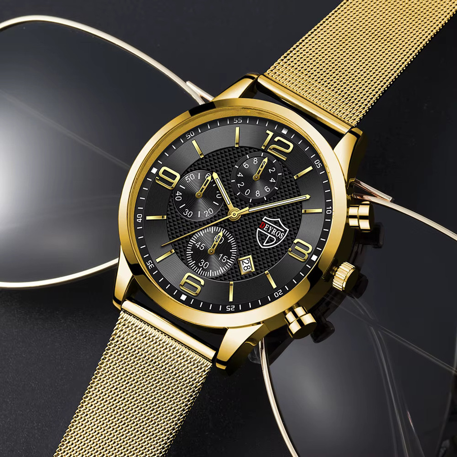 DIJANES Armbanduhr Edelstahl, Quarz, Schwarz, Herren - Bild 2