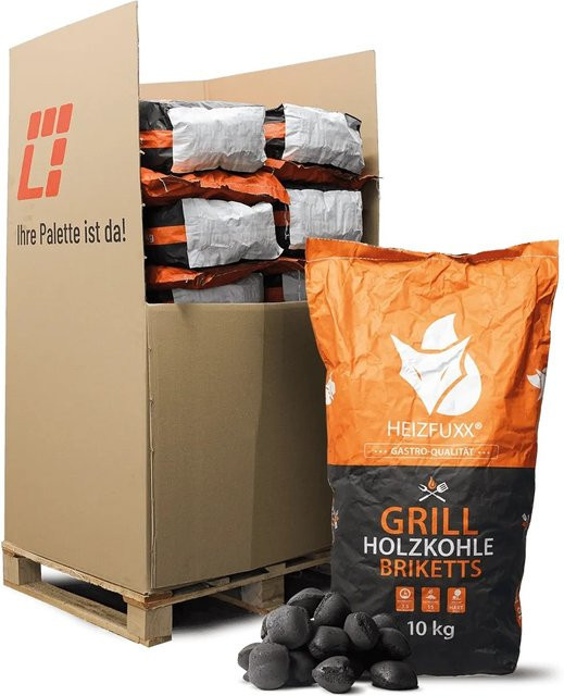 Heizfuxx Grillbriketts 200 kg Palette (20 x 10 kg) - Bild 1