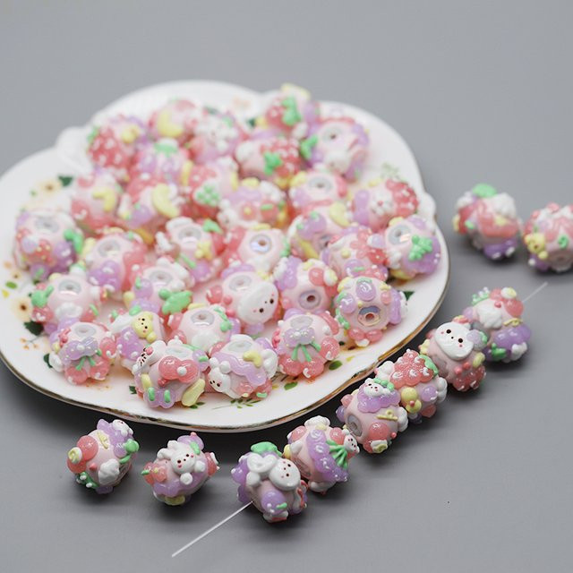 YanQi Perlen, Rosa Mädchen Design, Acrylperlen, Kinder - Bild 1