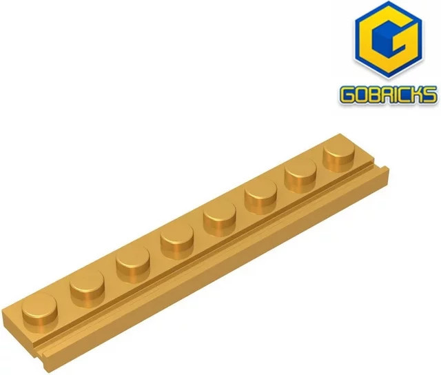 Gobricks GDS-1235-Platte, modifiziert 1 x 8, mit Türschiene, Zubehör - Bild 1