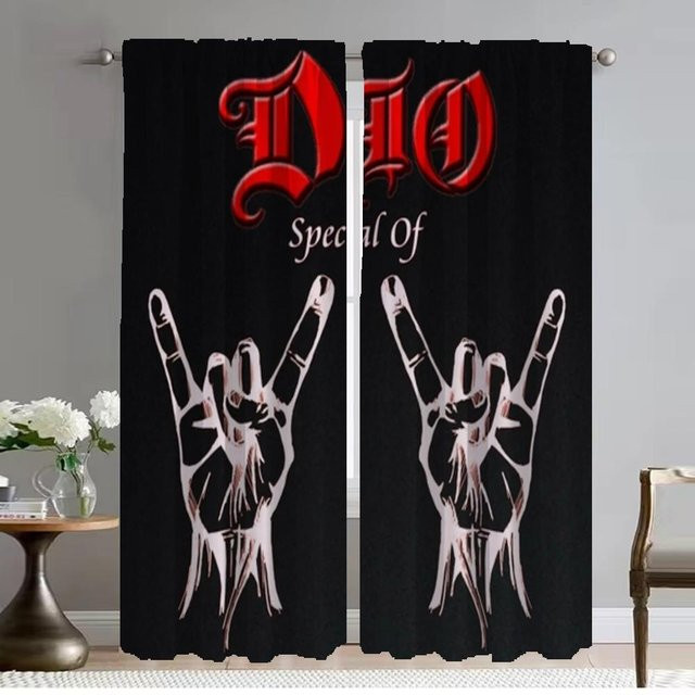 Rock-DIO Fenstergardinen für Schlafzimmer und Wohnzimmer, 2 Paneele, Schwarz, B: 50 cm, H: 70 cm - Bild 1