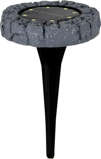 Näve Kian LED-Solar-Bodenleuchte mit Erdspieß, Grau, 3er-Set, Durchmesser: 12 cm, Höhe: 12,5 cm - Bild 1