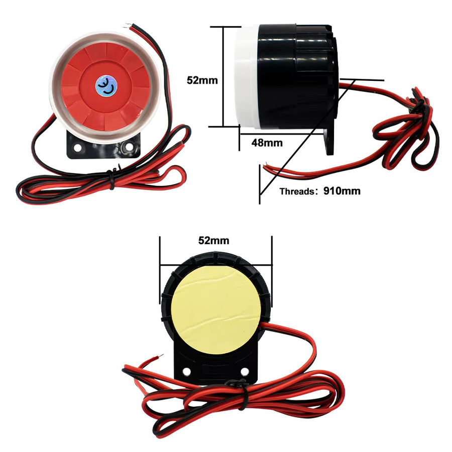 DC 12V Mini Alarm Sirene High-Dezibel Piezo Audio Alarm für Anti-Diebstahl-Systeme - Bild 5