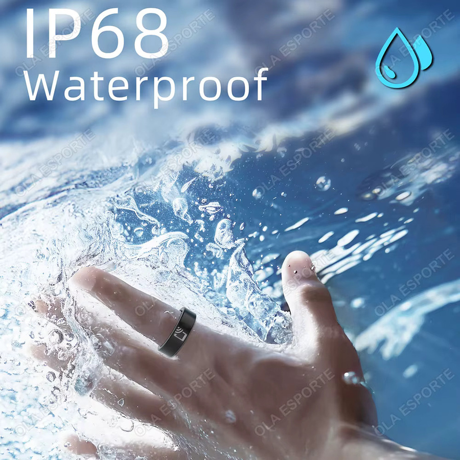 Ola Esporte NFC Smart Ring aus Keramik in Schwarz mit Echtzeit-Herzfrequenz, Schlaf-Gesundheitsüberwachung und IP68 & 5ATM Wasserdichtigkeit - Bild 6