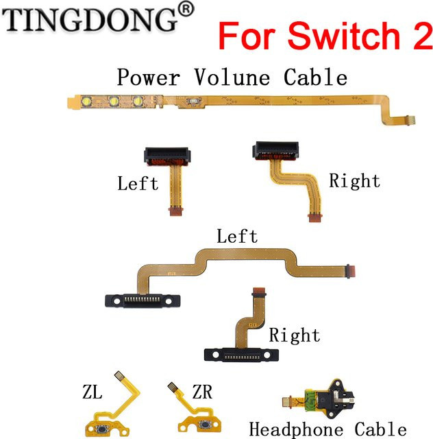 TingDong Ersatz-Flexkabel für Switch 2 Joycon 2 in Orange für Power ON/OFF, Lautstärke, Stummschaltung sowie ZL, ZR, L, R und Tasten-Verbindungsband - Bild 1