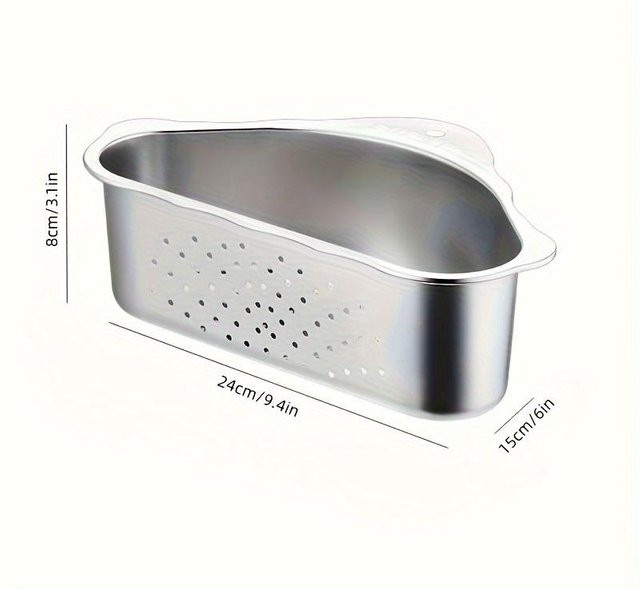Yiran Furniture Dreieck Abtropfgestell aus 304 Edelstahl in Silber - Bild 1