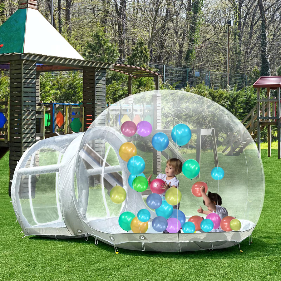 KING INFLATABLE Aufblasbares Blasenhaus aus transparentem PVC für Kinder, kommerzielles Outdoor-Spielhaus Set in Bunt, Länge: 3 m - Bild 3
