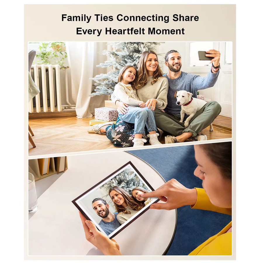 Smart Digitaler Bilderrahmen mit WiFi Fotoübertragung, 1280x800 HD IPS Display, 32GB Speicher, Frameo App, Elektronischer Fotorahmen für Fotos und Videos mit Körpersensor - Bild 2