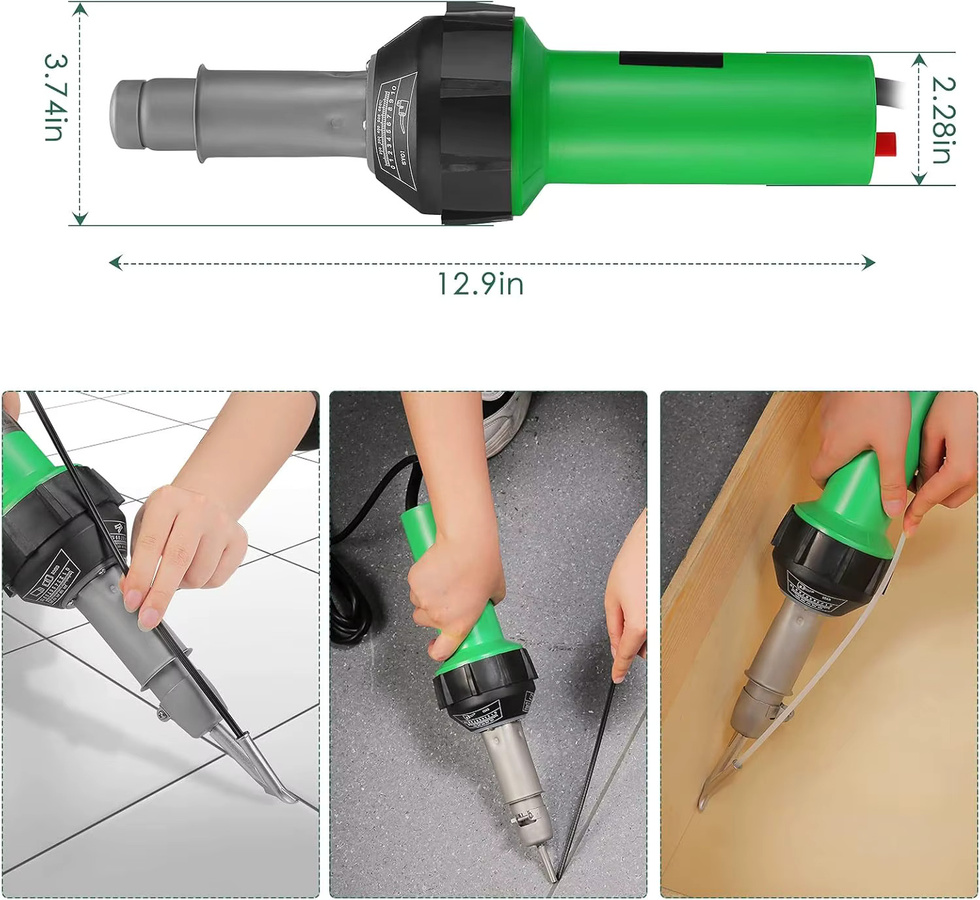DWiusty Elektrische Kunststoff-Schweißpistole mit 1600W und Flachkopf-Zubehör - Bild 7