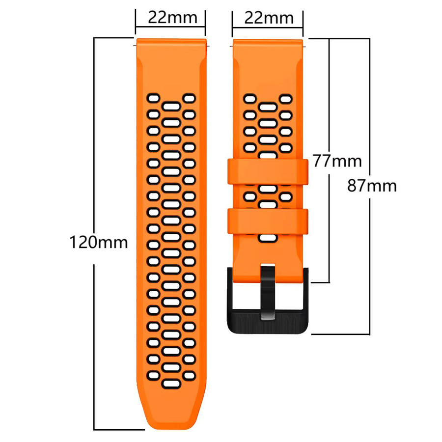 Uhrenarmband Silikon, Zwei-ton, Bunt, Unisex, 22 mm - Bild 3