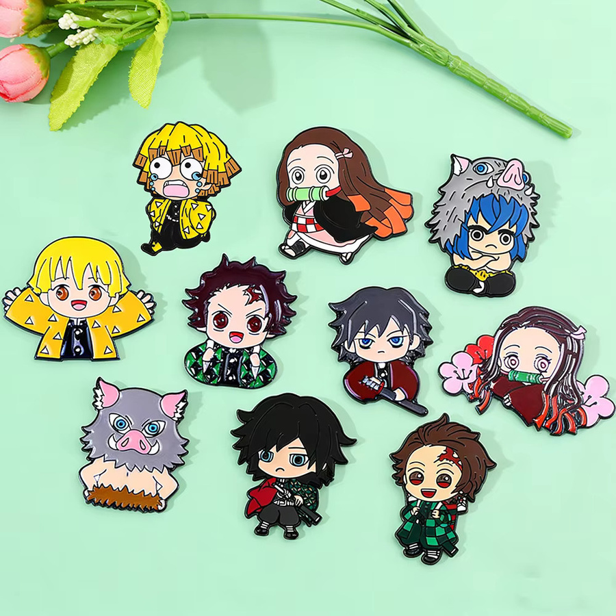 Bandai Anime Demon Slayer Cosplay Broschen, 10-teiliges Set, Emaille-Anstecknadeln - Bild 3