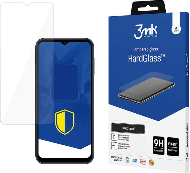 3MK HardGlass Panzerglas für Samsung Galaxy A14 und Samsung Galaxy A14 5G, transparent, Full Glue, 9H Härtegrad - Bild 1