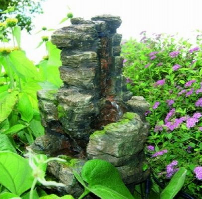 Rustikaler Wasserbrunnen aus Polyresin, B/T/H: 58 x 47 x 32 cm - Bild 1