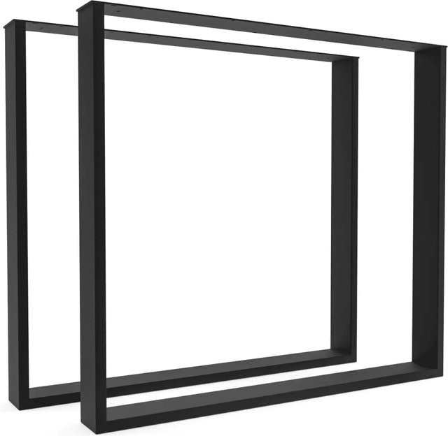 HEVVA Tischgestell BASEL 2er Set Schwarz Matt, Tiefe: 80 cm, Höhe: 72 cm - Bild 1