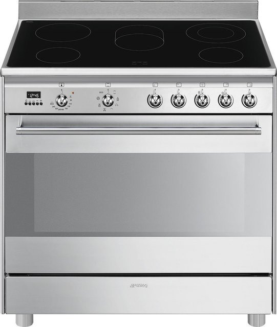 Smeg Elektroherd SCD91CMX9 mit Glaskeramikfeld in Edelstahl Silber - Bild 1