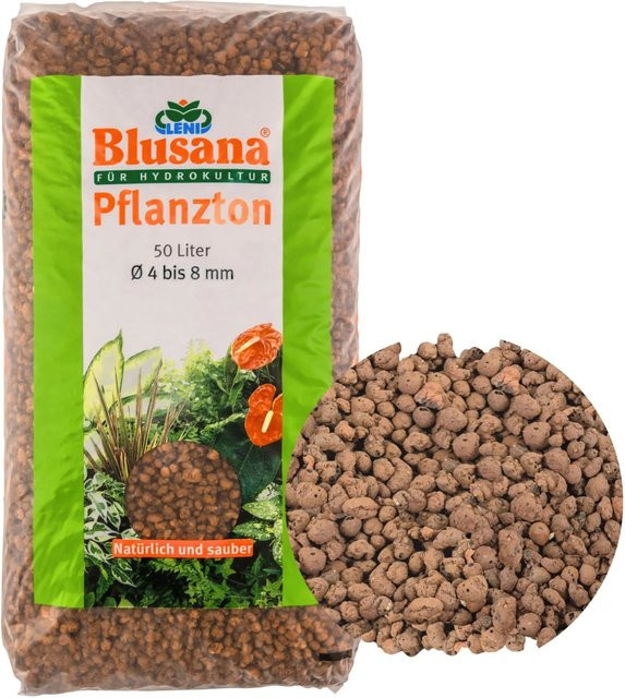Blusana Blähton Pflanzsubstrat für Hydrokultur und Zimmerpflanzen mit einer Körnung von 4-8 mm, 50 kg - Bild 1