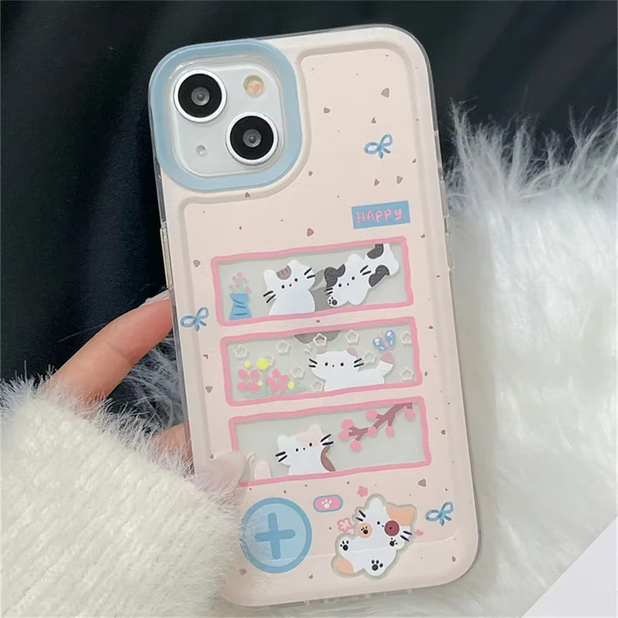 INS Transparentes Handycase mit Blumen- und Katzenmotiv für Samsung Galaxy S25 S24 S23 S22 S21 S20 FE Note20 Plus Ultra Lite 5G - Bild 2